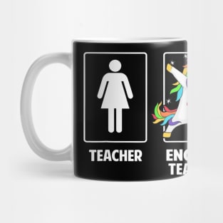 English Teacher Unicorn Dabbing Funny T Shirt Gifts Dab Dabs Mug